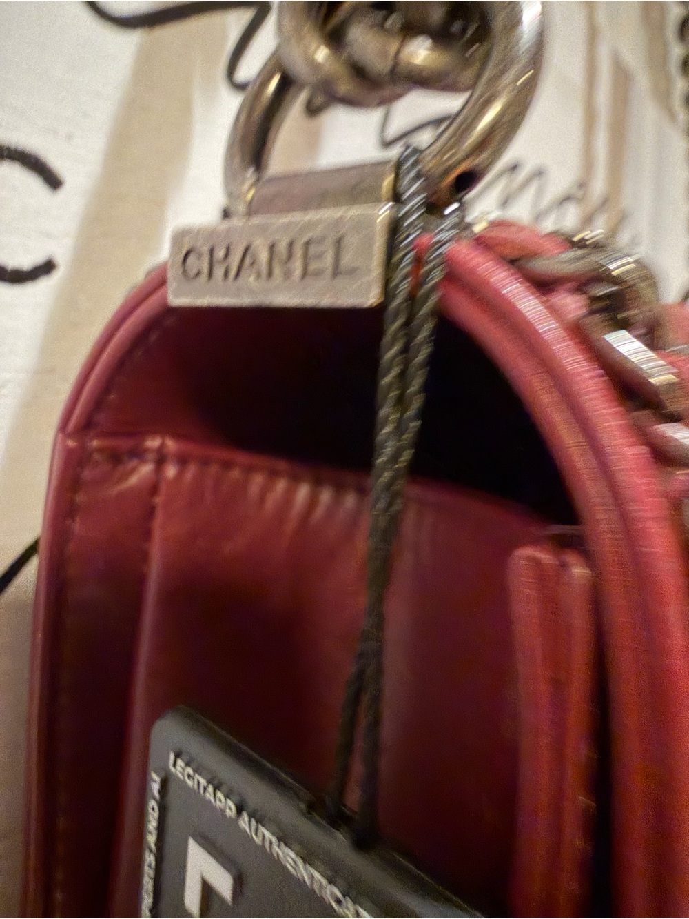 CHANEL Burgundy Chain Around Quilted Calfskin Maxi Le Boy Bag Ruthenium Purse CC - Picture 12 of 16
